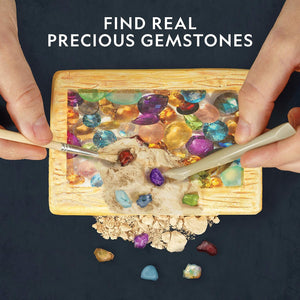 National Geographic Semi-Precious Gemstone Dig Kit for Kids - 15 Gems Including Amethyst, Garnet, Opal, Blue Topaz, and More