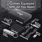 Smart Compact Key Organizer Keychain - Made of Carbon Fiber & Stainless Steel- Pocket key Chain Organizer Up to 28 Keys- Lightweight, Strong Includes Bottle Opener, Carabiner & More