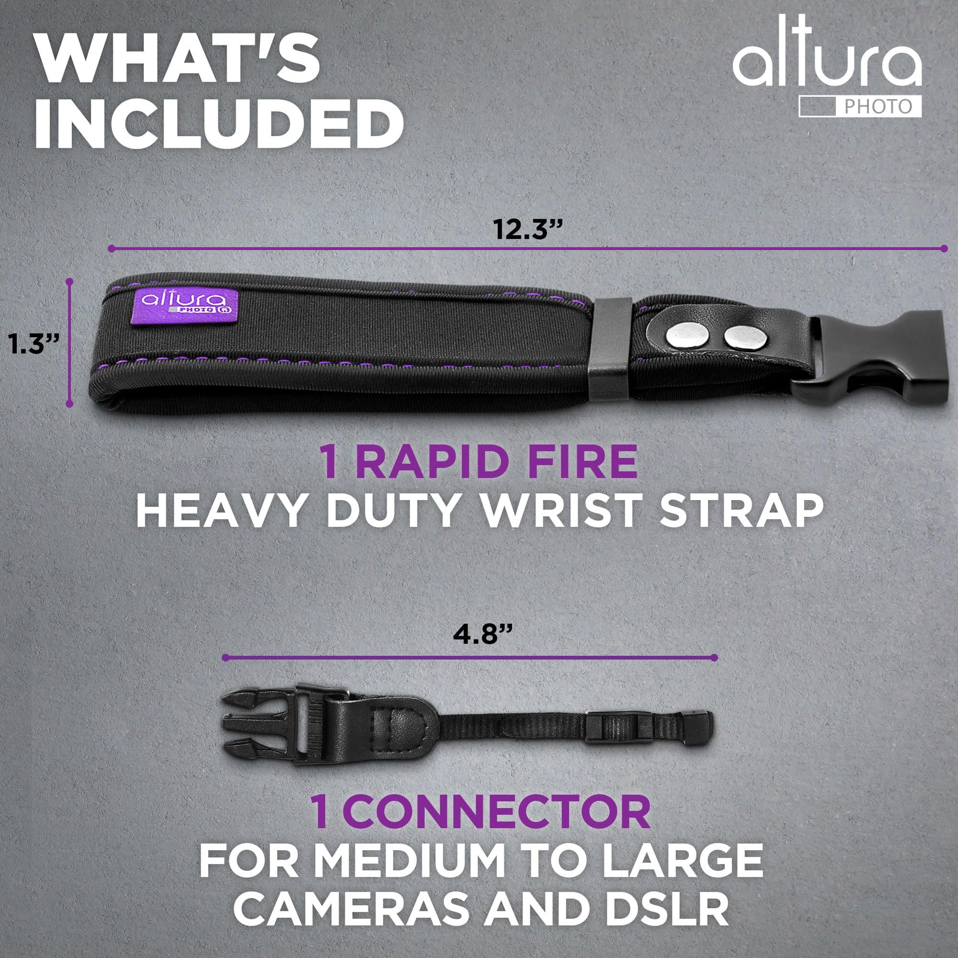 Buy now Camera Wrist Strap - Rapid Fire Heavy Duty Safety Wrist Strap by Altura Photo w/ 2 Alternate Connections for Use w/ Large DSLR or Mirrorless Cameras at indiglob india