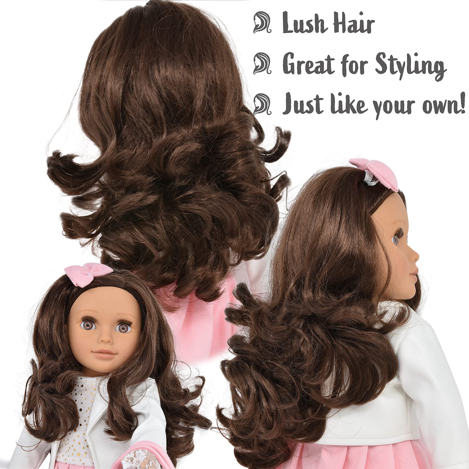 Buy now Gift Boutique 18 Inch Girl Doll, Fashion Doll with Fine Brown Hair for Styling Clothes Shoes and Accessories Princess Doll for Girls and Kids at indiglob india