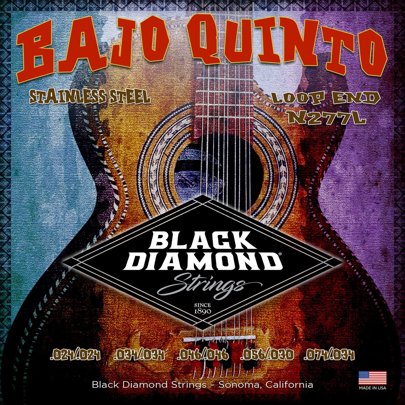 Buy now Black Diamond Strings?? N277L Bajo Quinto Stainless Loop End .024| .034 | .046| .056 030 | .074 .034 at indiglob india