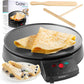 12" Griddle & Crepe Maker, Non-Stick Electric Holiday Crepe Pan w Batter Spreader & Recipe Guide- Dual Use Hot Plate for Xmas Morning Blintzes, Eggs, Pancakes- Portable, Adjustable Temp Settings- Gift