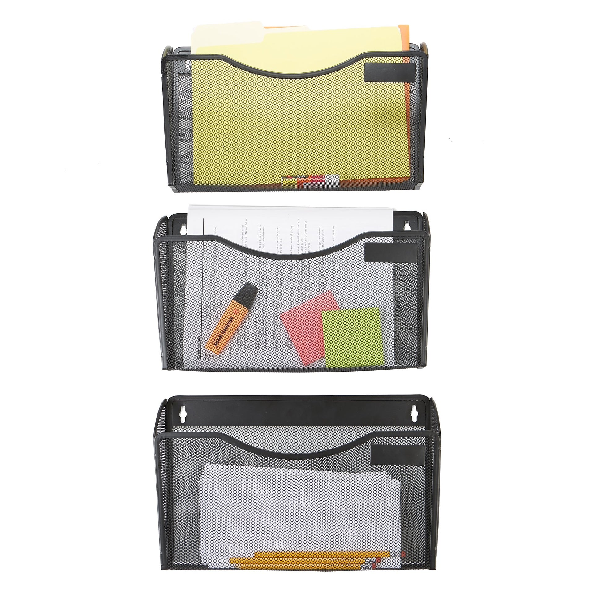 Buy now Mind Reader 3SEPWALG-BLK Wall Mounted 3 Compartment Office Supply, Document, Folder Organizer, Black at indiglob india