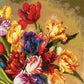 Dimensions Gold Collection Counted Cross Stitch Kit, Parrot Tulips, 14 Count Black Aida, 12'' x 15''