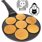 CucinaPro Emoji Friends Mini Pancake Pan, Nonstick Aluminum, 7 Unique Smiley Face Designs, Easy to Clean, Perfect for Kids' Breakfast