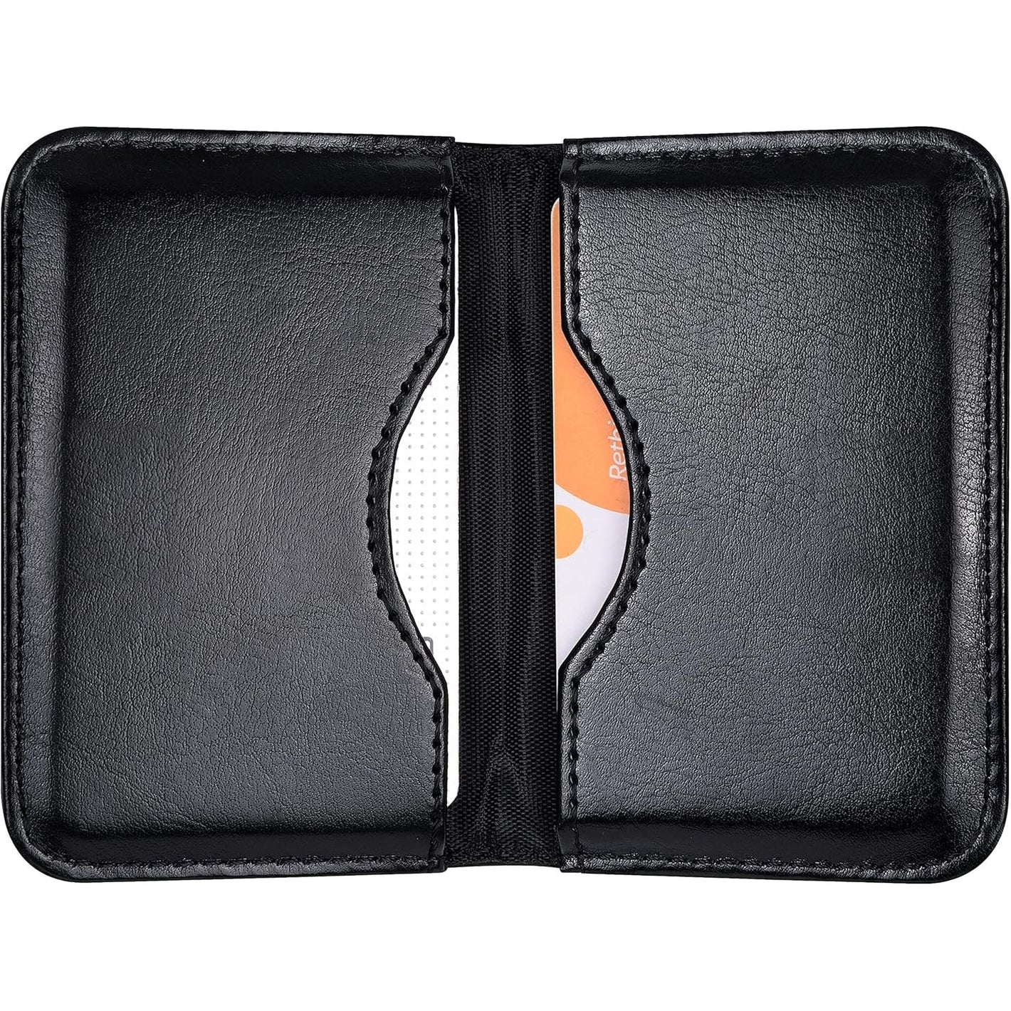 Wisdompro Business Card Holder, 2-Sided PU Leather Folio Name Card Holder Wallet Case with Magnetic Shut for Men and Women, Ultra Slim and Thin