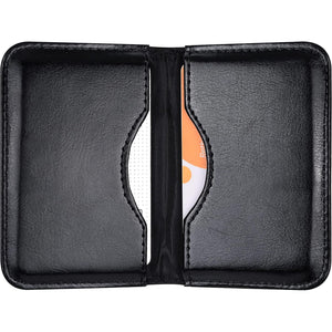 Wisdompro Business Card Holder, 2-Sided PU Leather Folio Name Card Holder Wallet Case with Magnetic Shut for Men and Women, Ultra Slim and Thin