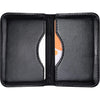 Wisdompro Business Card Holder, 2-Sided PU Leather Folio Name Card Holder Wallet Case with Magnetic Shut for Men and Women, Ultra Slim and Thin - Black