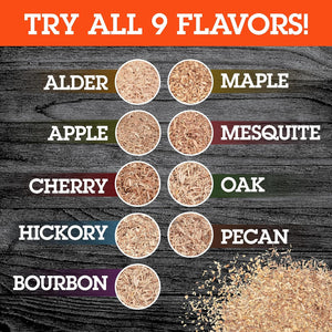 Camerons All Natural Extra Fine BBQ Wood Chips, 3 Pack - Bourbon Oak, Oak, Maple (3 Pints, 0.473L ea) - Kiln Dried Sawdust Shavings for Smoking Guns, Smokers, Smoke Boxes - Barbecue Grilling Gift Set