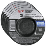Buy now Milwaukee 5 Pack - 4 1 2 Grinding Wheel For Grinders - Aggressive Grinding For Metal & Stainless Steel - 4-1/2" x 1/4 x 7/8-Inch | Depressed at indiglob india