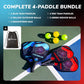 Helium Pickleball Paddles Set of 4 - USAPA Certified - Graphite Fiberglass Surface, Lightweight Honeycomb Core