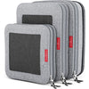 LeanTravel Compression Packing Cubes for Travel Organizers with Double Zipper (3-Pack (2L+1M), Black) - Grey