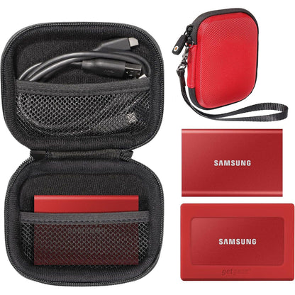 getgear Silicone Bumper for Samsung T7, T7 Touch Portable SSD - 1TB, 2TB, 500GB, USB 3.2, Strong-Shock Absorbing, Slip-Resistant- Black (Black)