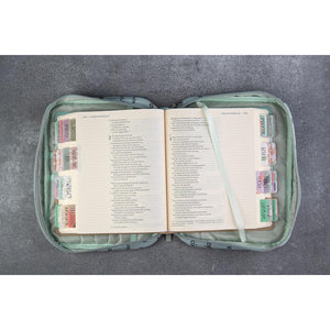 DiverseBee Bible Cover with Handles, Zippered Bible Carrying Case for Men and Women, Bible Tote Bag for Kids, Book Cover Accessories, Christian Gifts 7.5 x 10 x 2.5in (Noble Words)