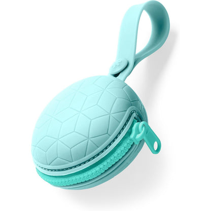 Skip Hop Baby Silicone Pacifier Holder Case with Easy-Access Opening and Strap, Fits 2 Pacifiers, Oat