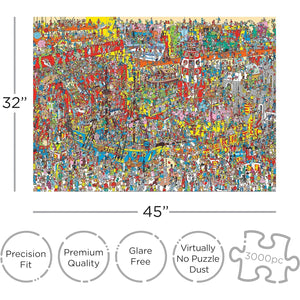 Aquarius Where's Waldo (3000 Piece Jigsaw Puzzle) - Officially Licensed Where's Waldo Merchandise & Collectibles - Glare Free - Precision Fit - 32 x 45 Inches