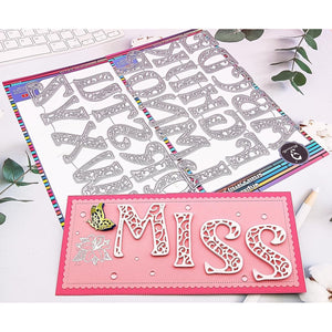 Alinacutle 26/PK Alphabet Letter Metal Cutting Die Cut,Scrapbooking Die-Cuts,Paper Craft and Card Making Punch Template,Vintage Single Letter 5CM(2.96IN) Height