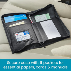 Buy now High Road Car Glove Box Organizer, Registration and Insurance Document Holder and Car Manual Holder with Flexible Secure Zippered Case and Note Pad at indiglob india