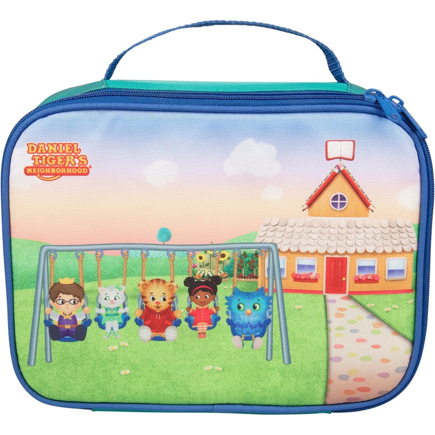 Buy now Daniel Tiger's Neighborhood Insulated Lunch Sleeve - Reusable Heavy Duty Tote Bag w Mesh Pocket - Swing with Friends at indiglob india