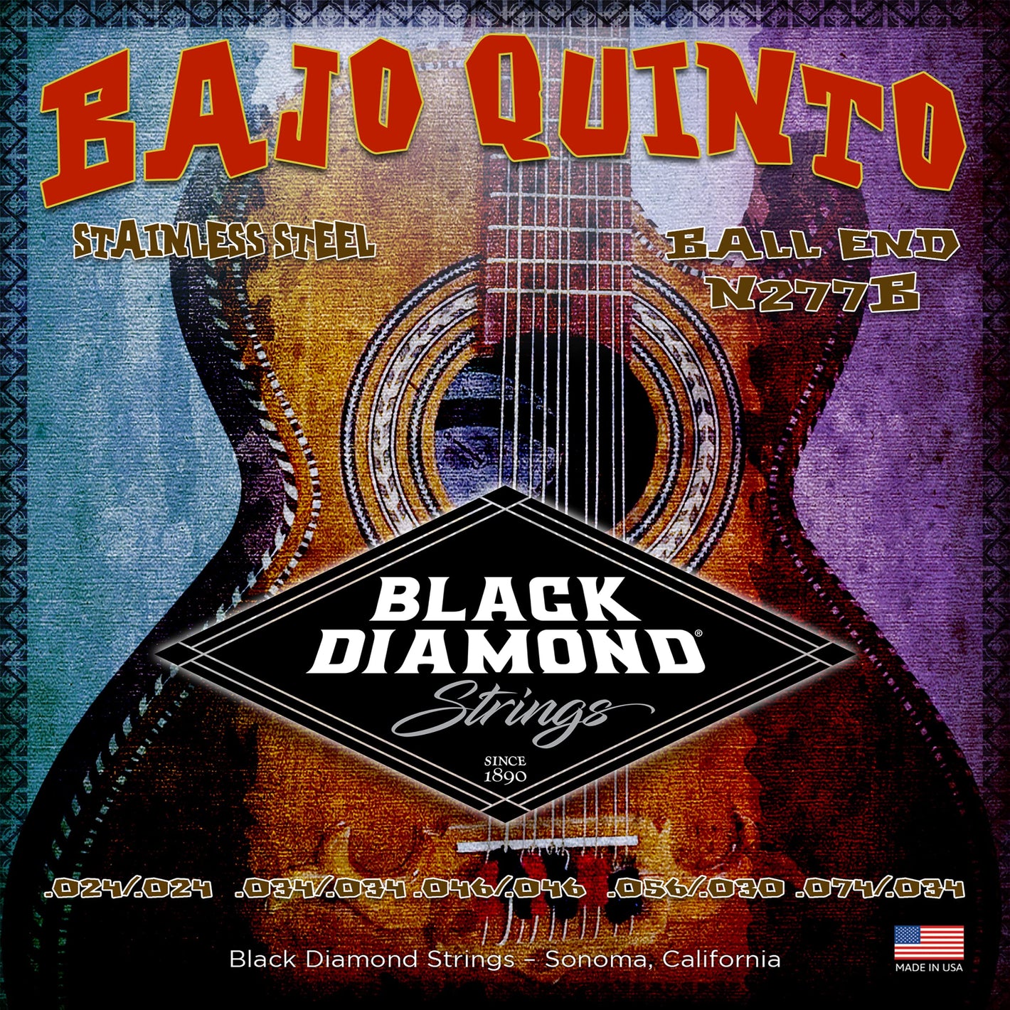 Buy now Black Diamond Strings?? N277B Bajo Quinto Stainless Ball End .024 | .034 .046 .056 030 .074 at indiglob india