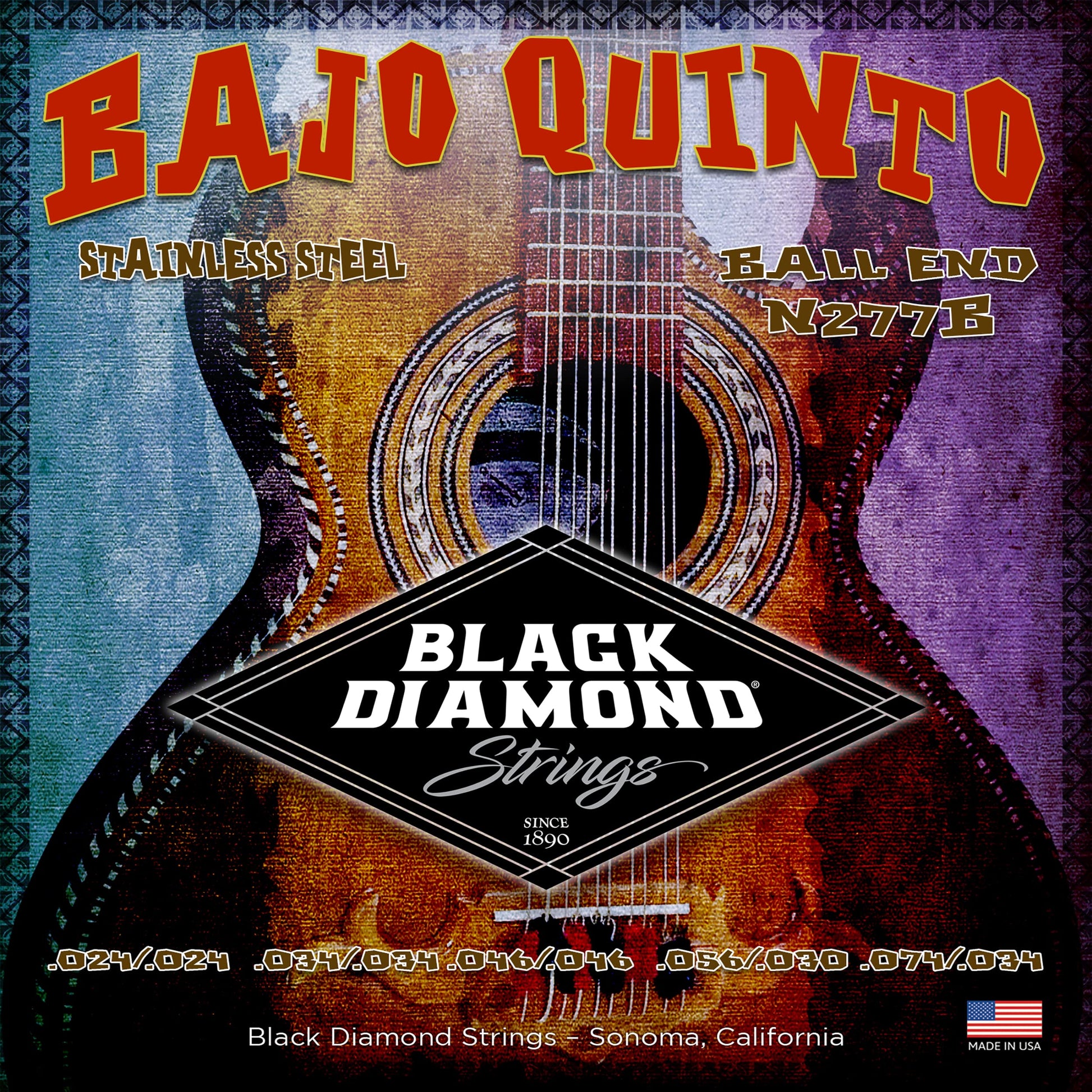 Buy now Black Diamond Strings?? N277B Bajo Quinto Stainless Ball End .024 | .034 .046 .056 030 .074 at indiglob india