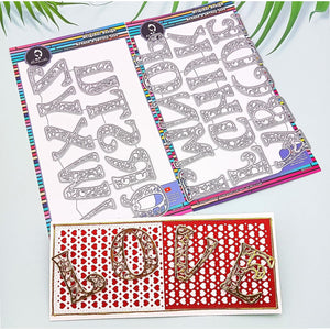 Alinacutle 26/PK Alphabet Letter Metal Cutting Die Cut,Scrapbooking Die-Cuts,Paper Craft and Card Making Punch Template,Vintage Single Letter 5CM(2.96IN) Height