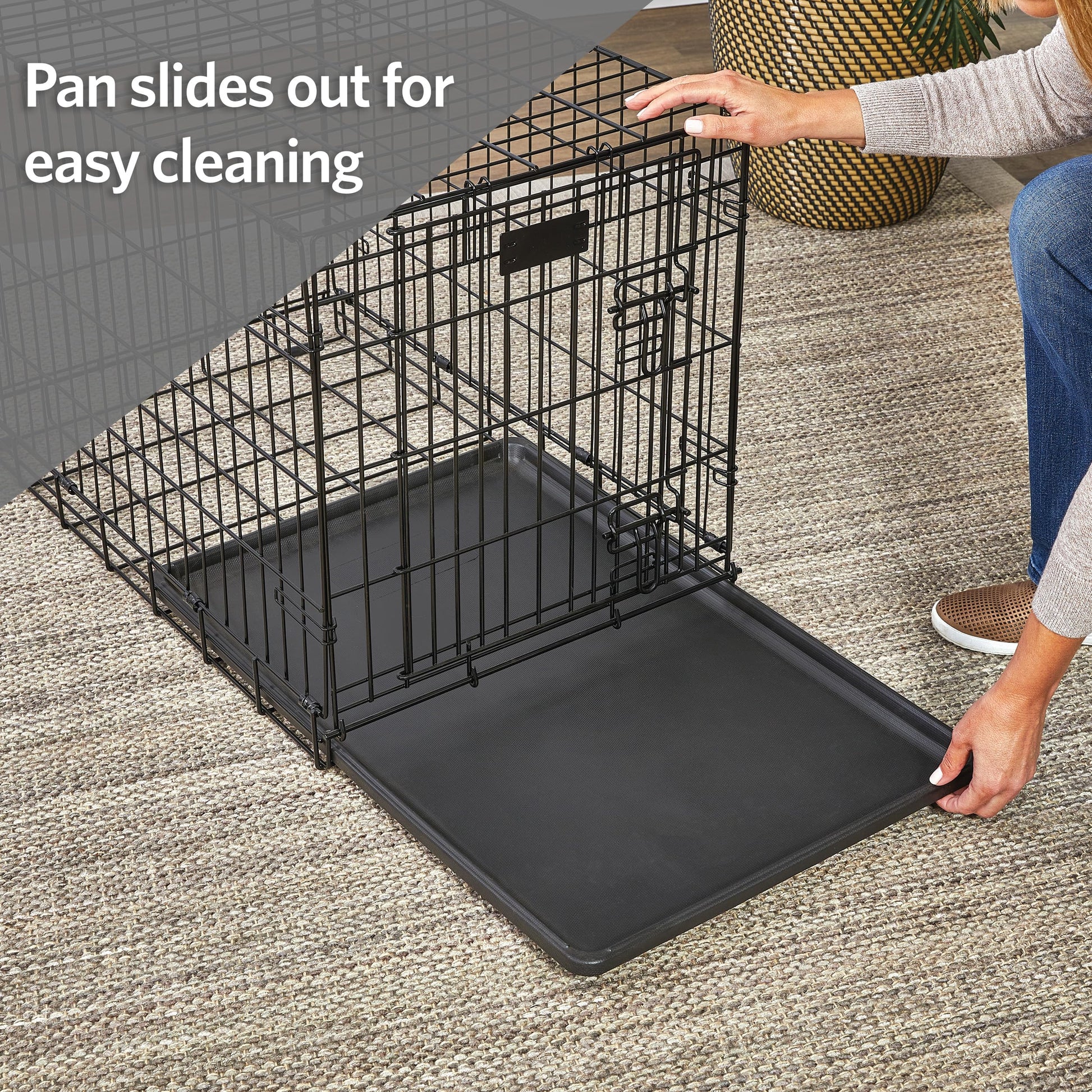 Buy now MidWest Homes for Pets Replacement Pan for 42-inch Dog Crates, Fits All Midwest and New World 42-inch Pet Cages, Multiple Uses, Plastic, Black, 9PAN at indiglob india