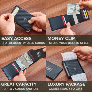TRAVANDO Money Clip Wallet RIO - Mens Wallets slim Front Pocket RFID Blocking Card Holder Minimalist Mini Bifold Gift Box