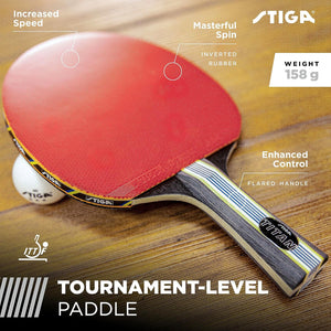 STIGA Titan Performance Ping Pong Paddle - 5-ply Ultra-Light Blade - 2mm Premium Sponge - Flared Handle for Premium Grip - Performance Table Tennis Racket for Advanced Play