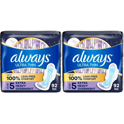 Buy now Always Maxi Overnight Pads with Wings for Women, Size 5, Extra Heavy Overnight Absorbency, Unscented, 36 Count at indiglob india